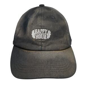 Happy Hour Slideback Baseball Cap Black One Size Adjustable 6 Panel Body Rags